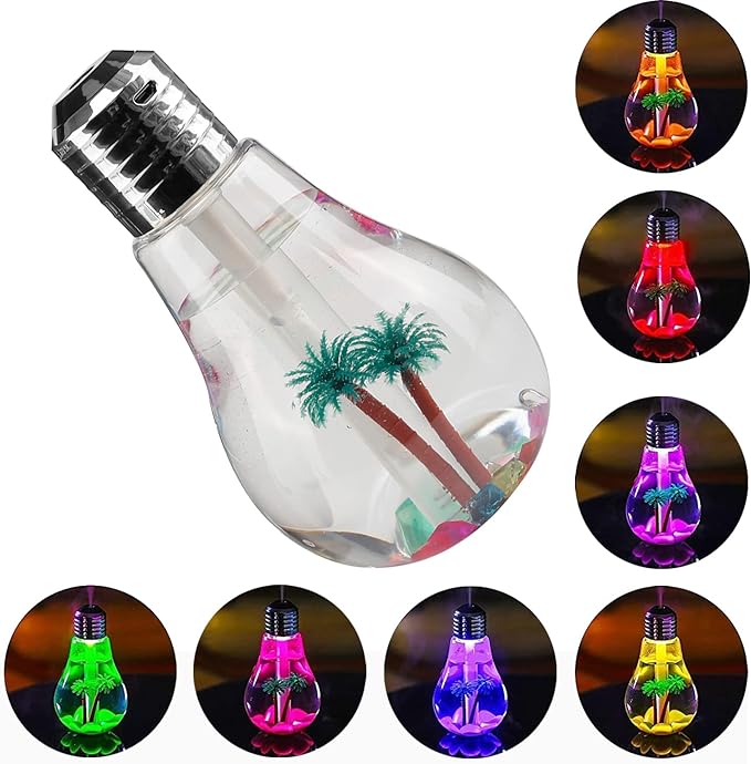 💧 USB Bulb Humidifier – 7-Color LED Mist Lamp