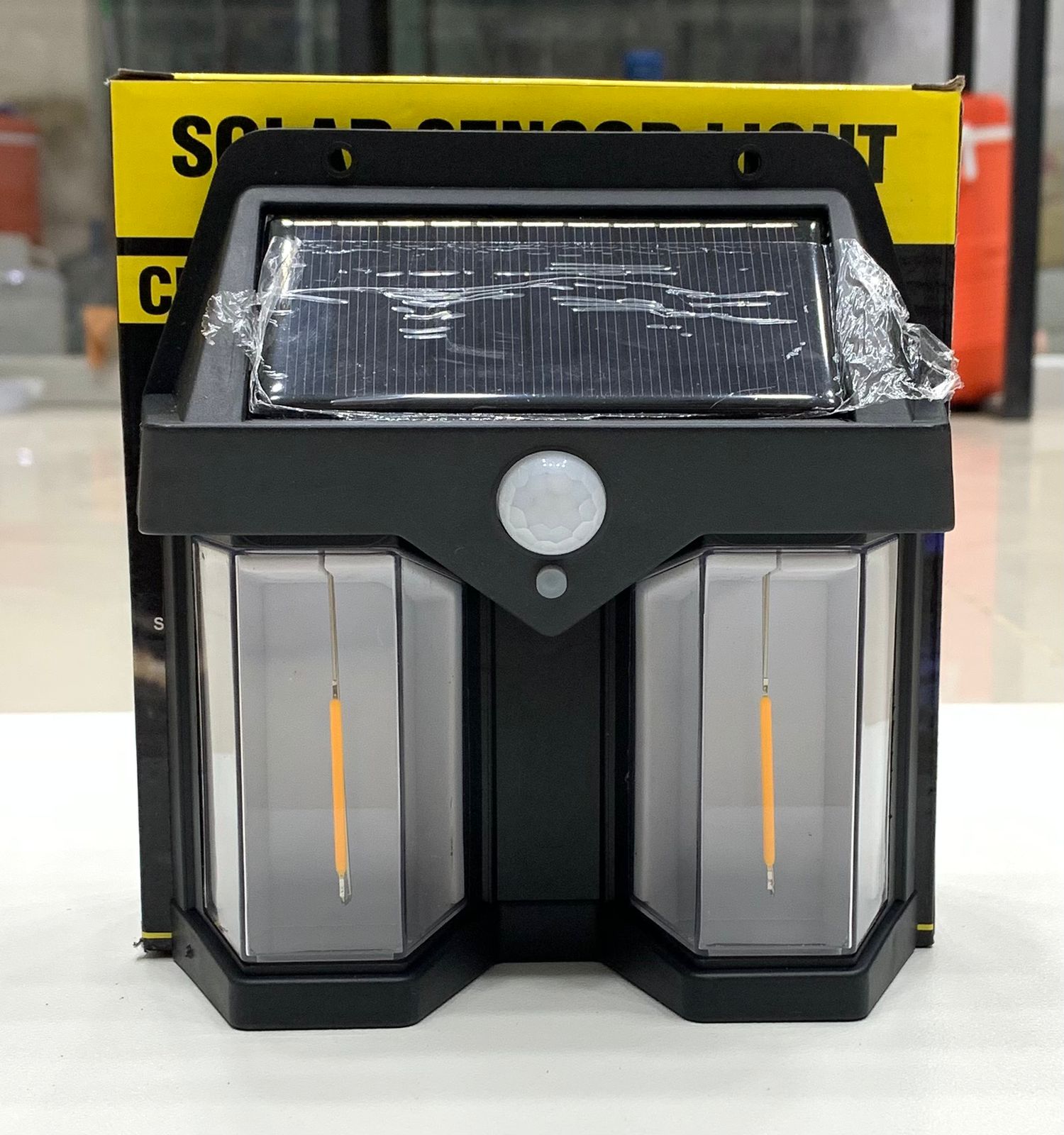 🌞 Motion Sensor Solar Wall Light – Warm LED Outdoor Lamp