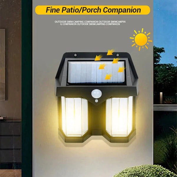 🌞 Motion Sensor Solar Wall Light – Warm LED Outdoor Lamp