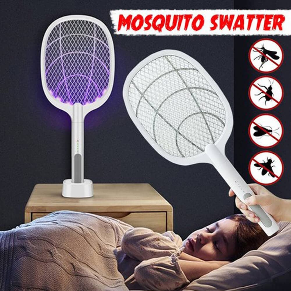 Electric Mosquito Killer Racket 🦟⚡ With Charging Stand