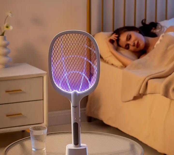 Electric Mosquito Killer Racket 🦟⚡ With Charging Stand