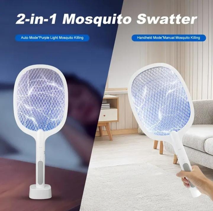 Electric Mosquito Killer Racket 🦟⚡ With Charging Stand
