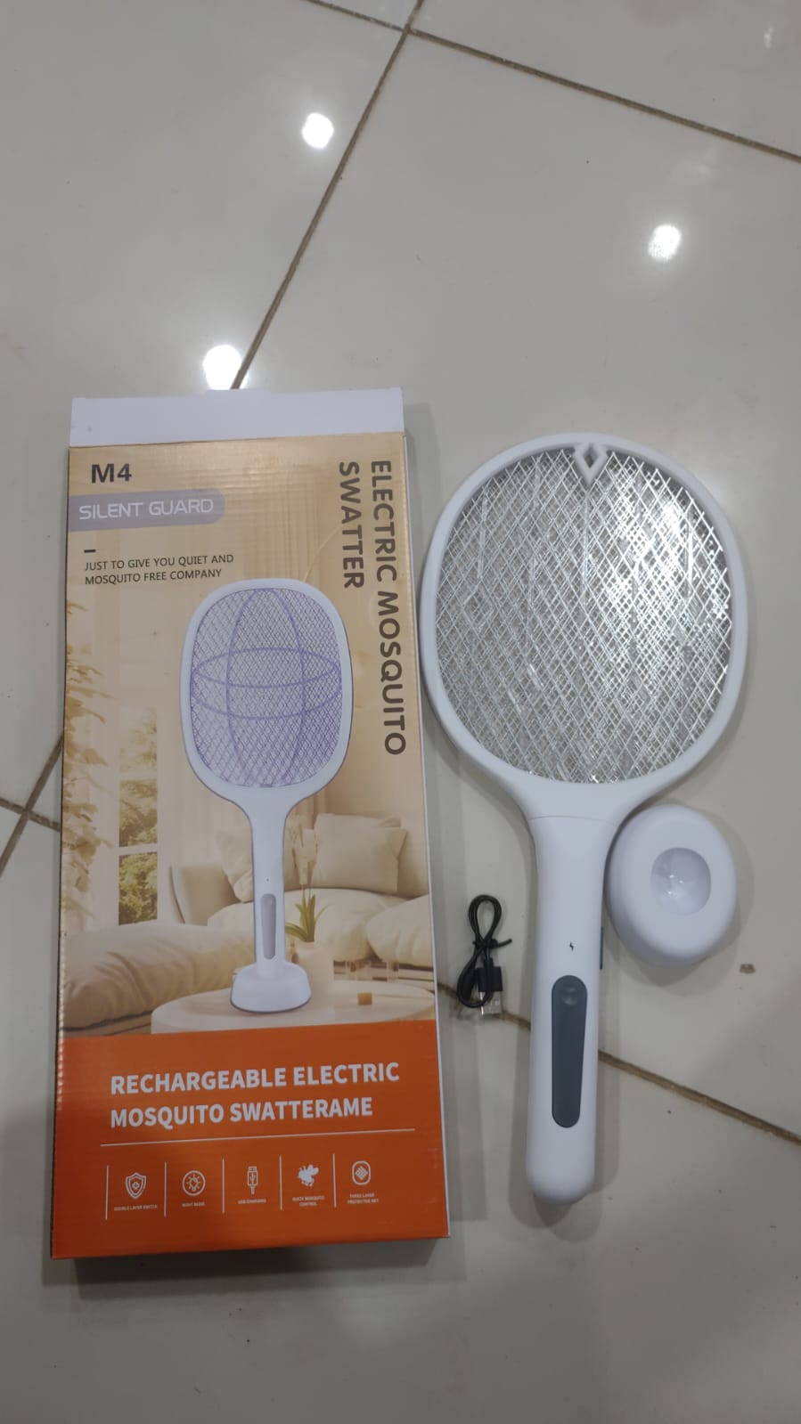 Electric Mosquito Killer Racket 🦟⚡ With Charging Stand