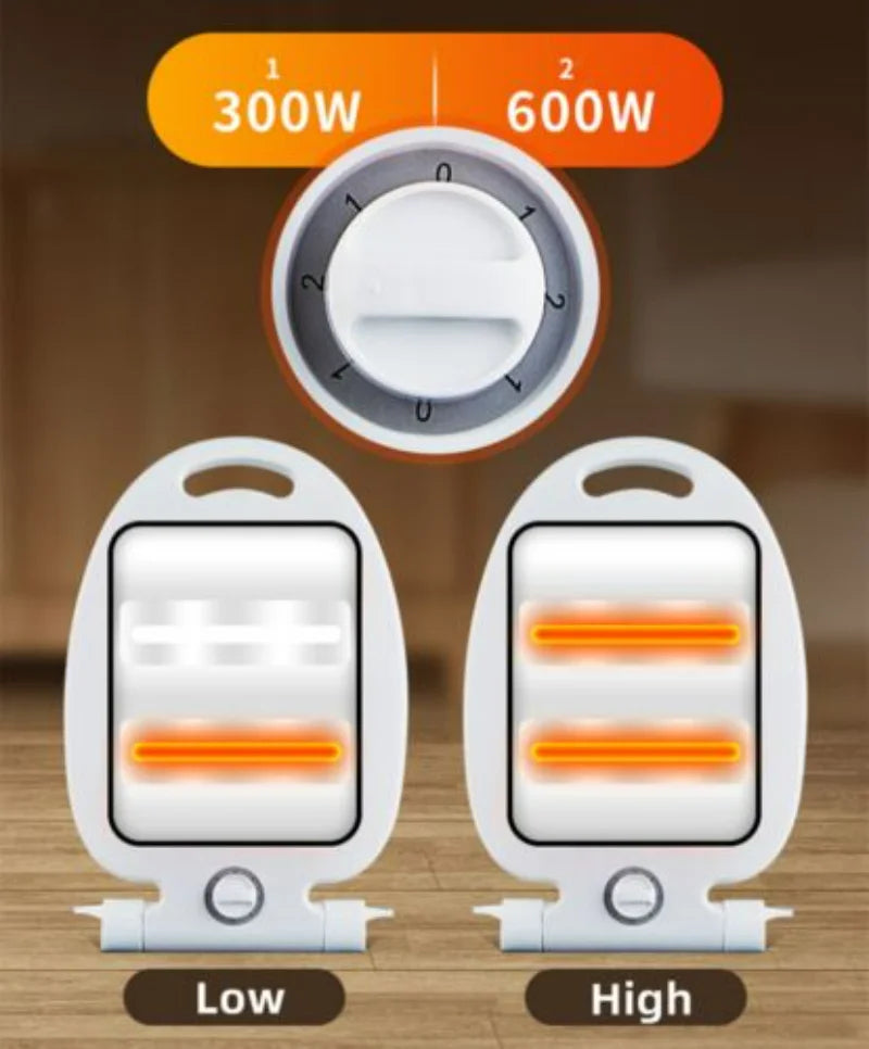 Electric Mini Fan Heater ⚡ Portable Home & Office Warm Air Heater – 600W